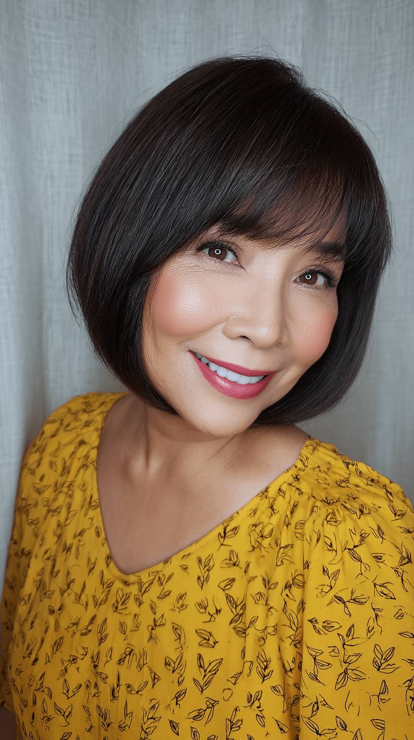Chic Blunt Bob with Soft Bangs