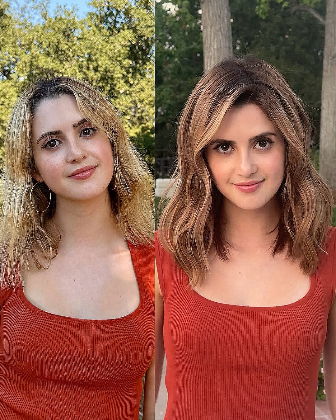 Beautiful Medium Length Caramel Balayage Cut