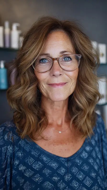 Beautifully Textured Shoulder-Length Cut with Soft Waves