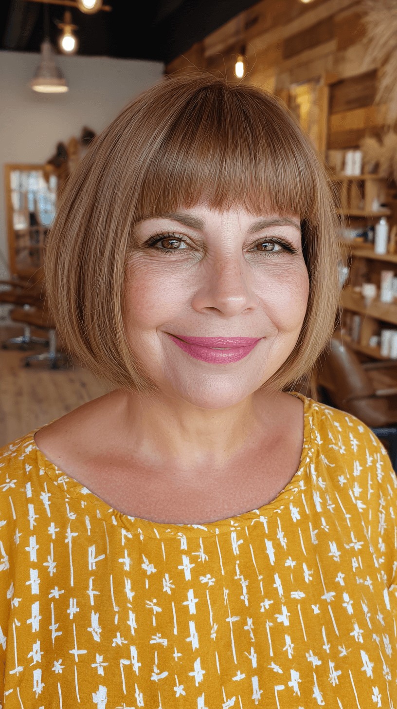 Chic Blunt Bob with Baby Bangs