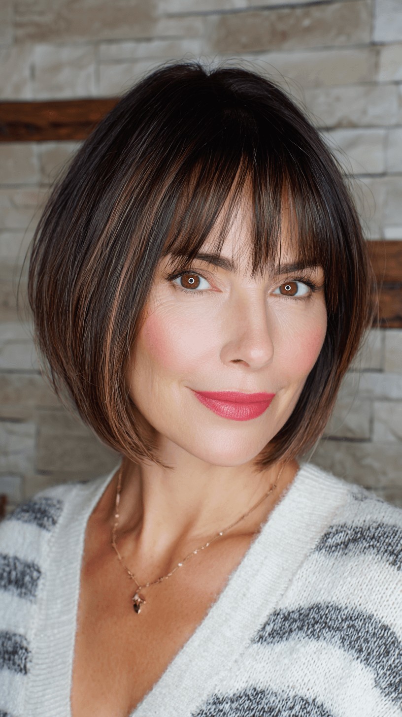 Chic Blunt Bob with Soft Bangs