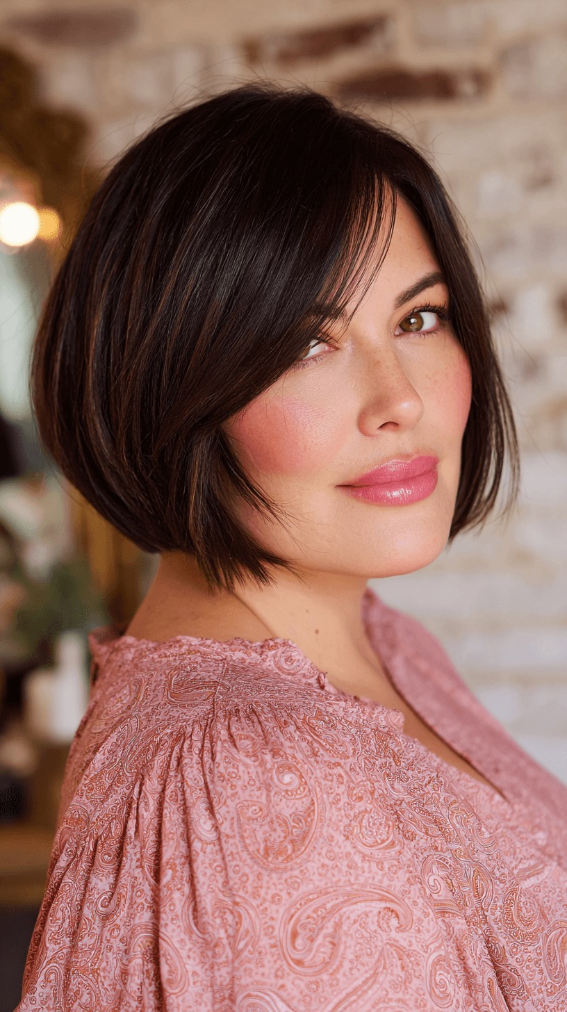 Chic Blunt Bob with Soft Face-Framing Layers