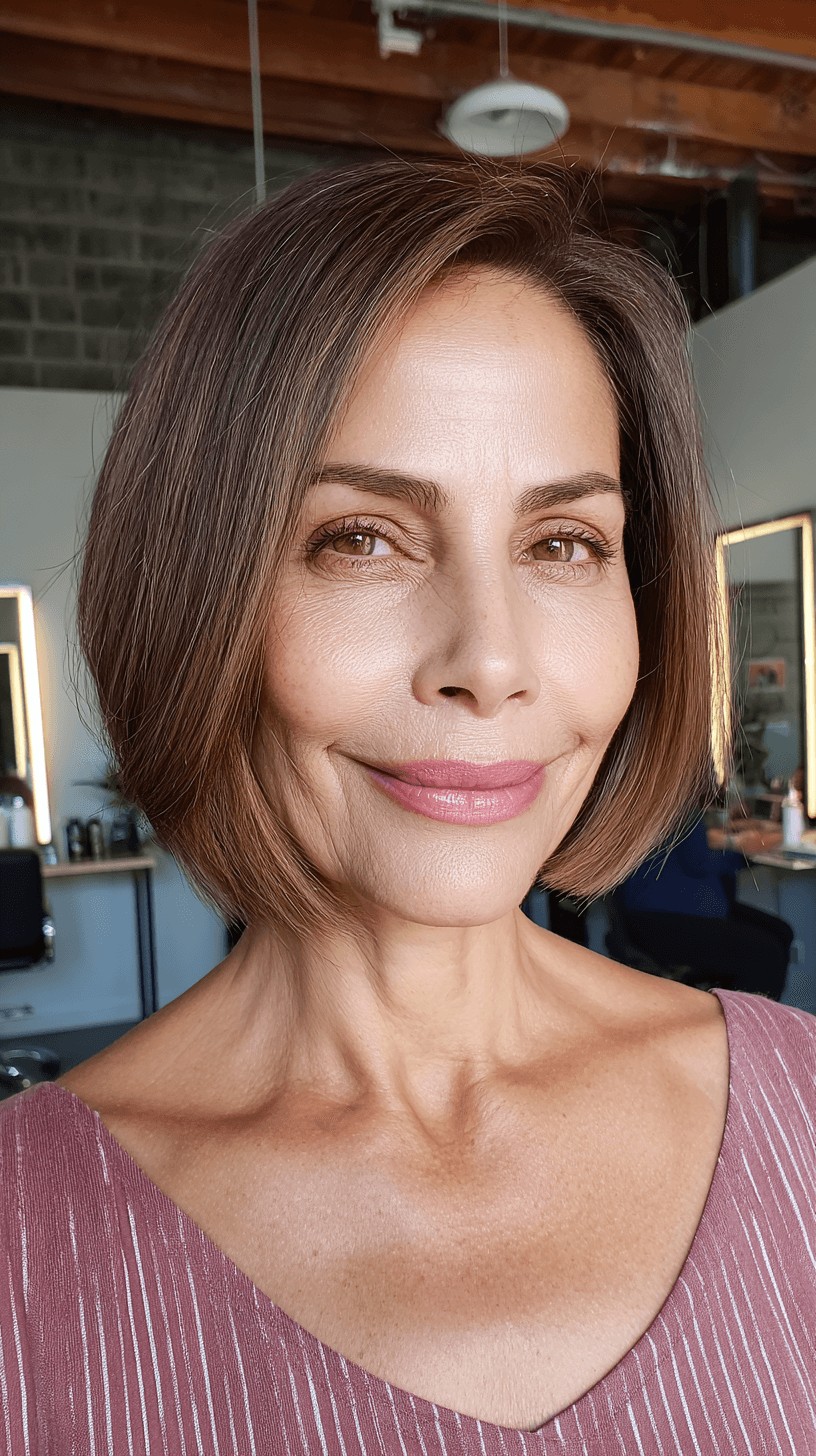 Chic Brown Bob with Subtle Layers