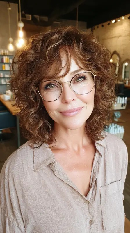 Chic Curly Bob with Defined Layers