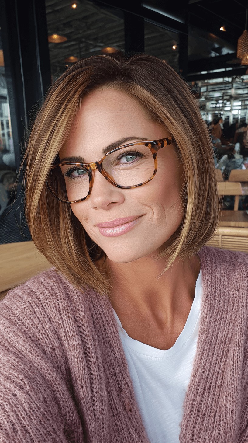 Chic Dark Blonde Bob with Subtle Layers