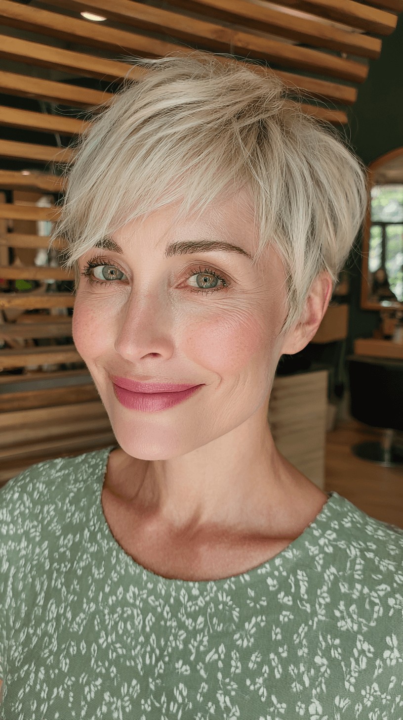 Chic Layered Asymmetrical Pixie with Soft Highlights