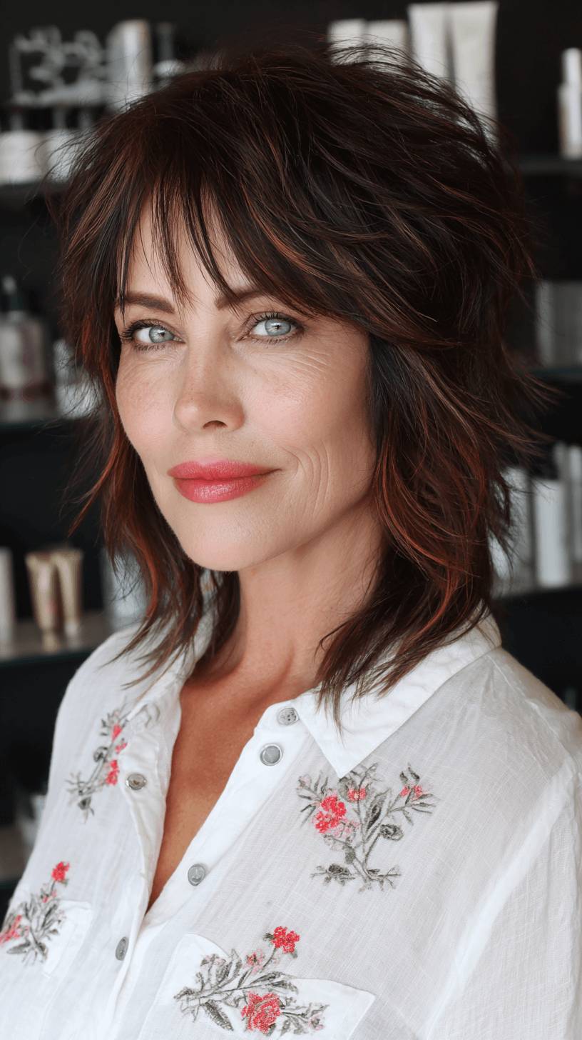 Chic Layered Modern Mullet with Subtle Highlights