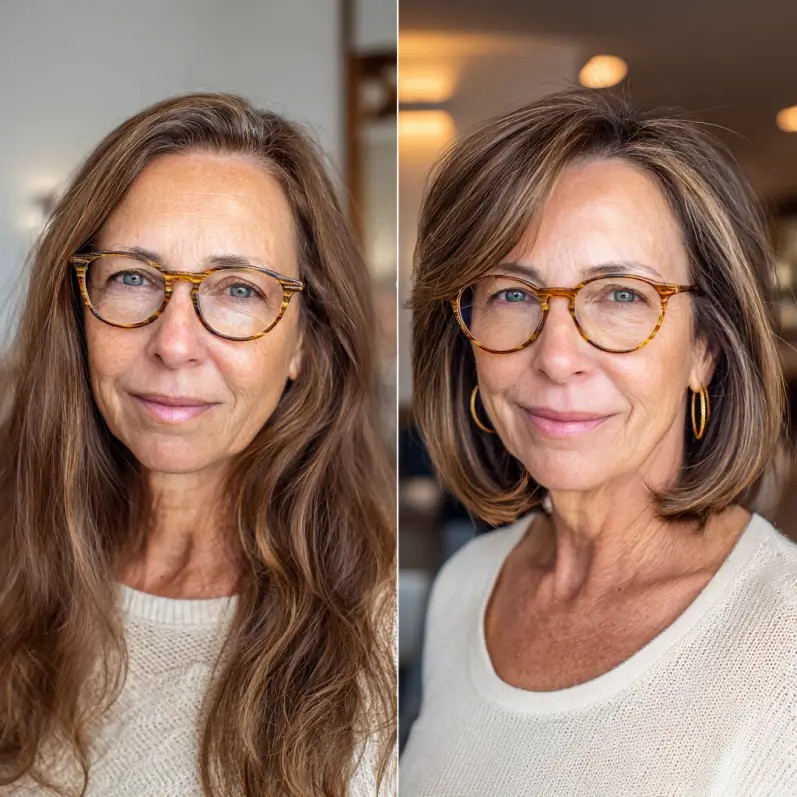 Chic Light Brown Mid-Length Layered Cut