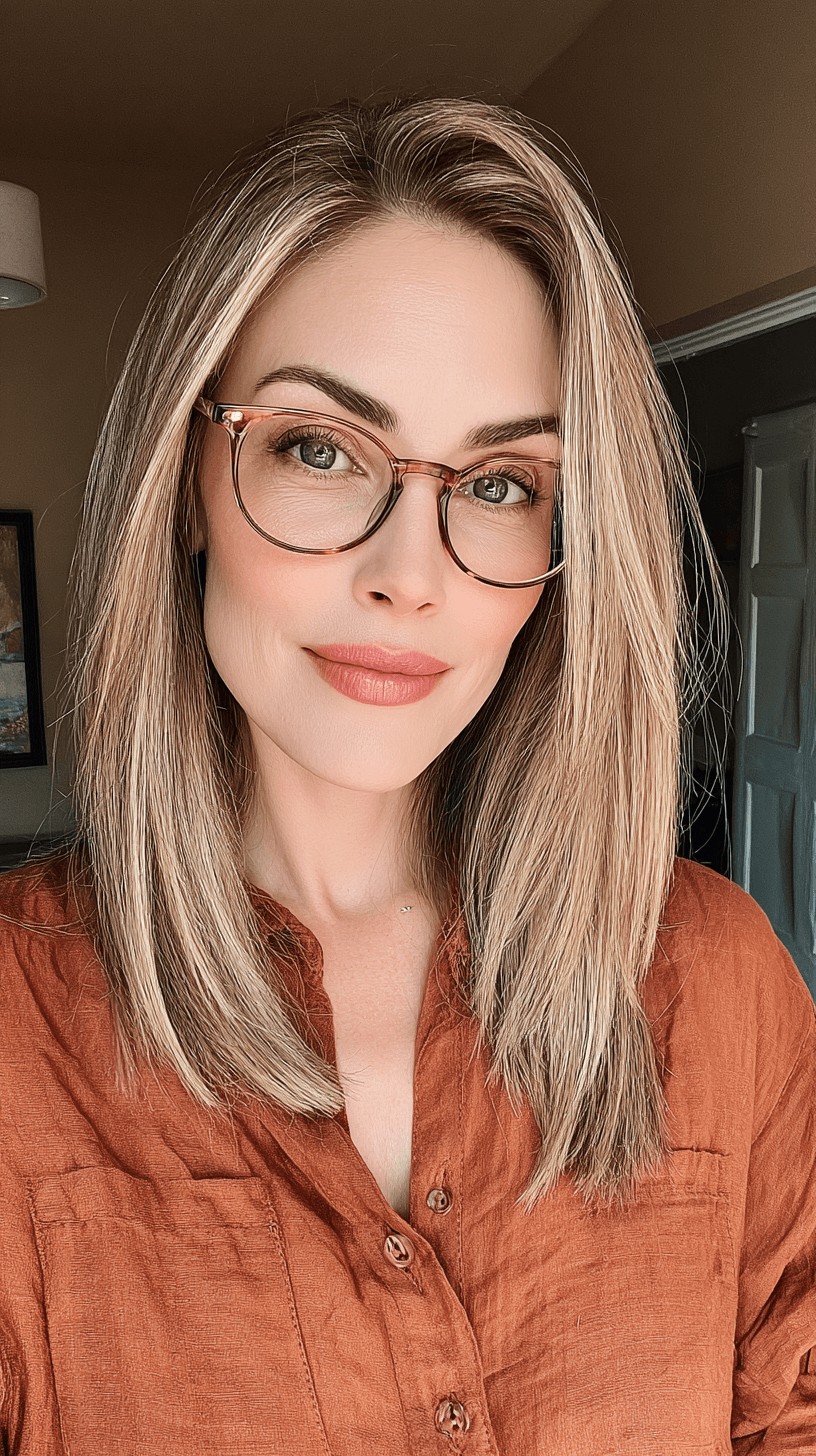 Chic Long Dark Blonde Straight Cut with Subtle Highlights