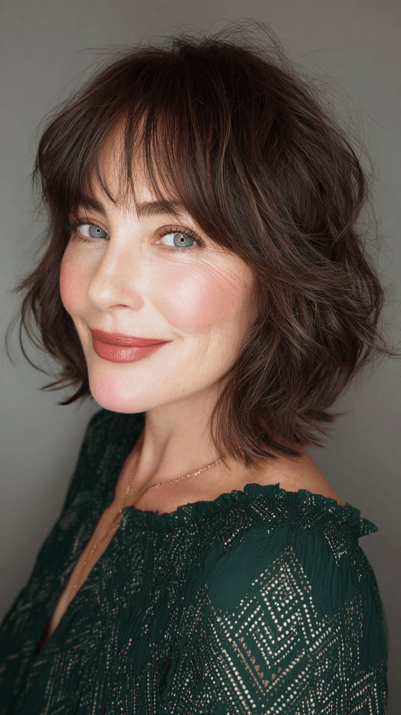 Chic Modern Mullet with Soft Textured Waves