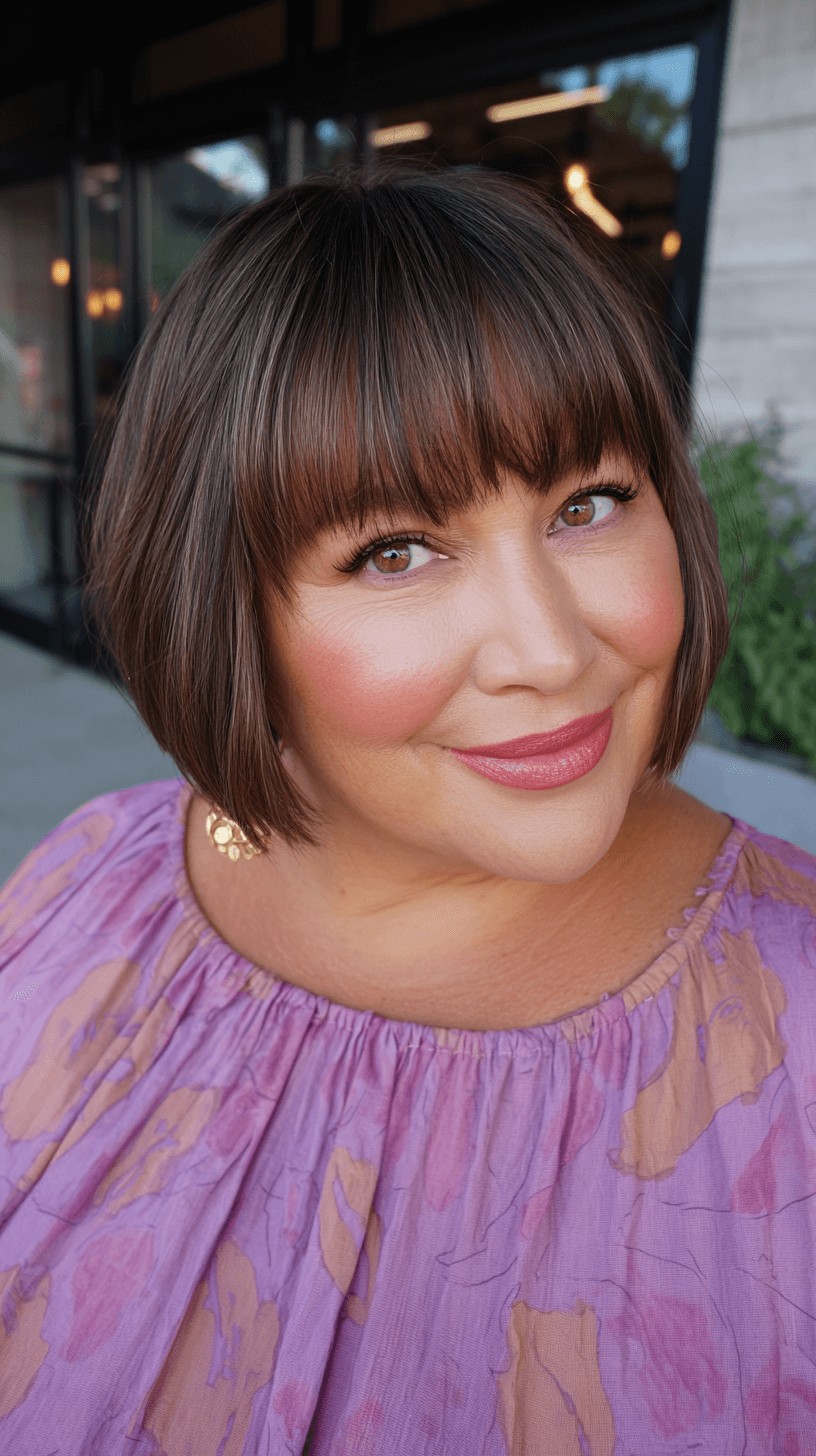 Chic Rounded Bob with Soft Bangs