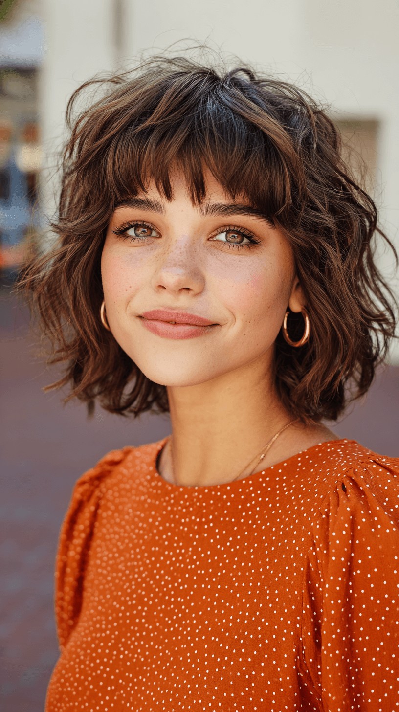 Chic Shaggy Bob with Wispy Bangs