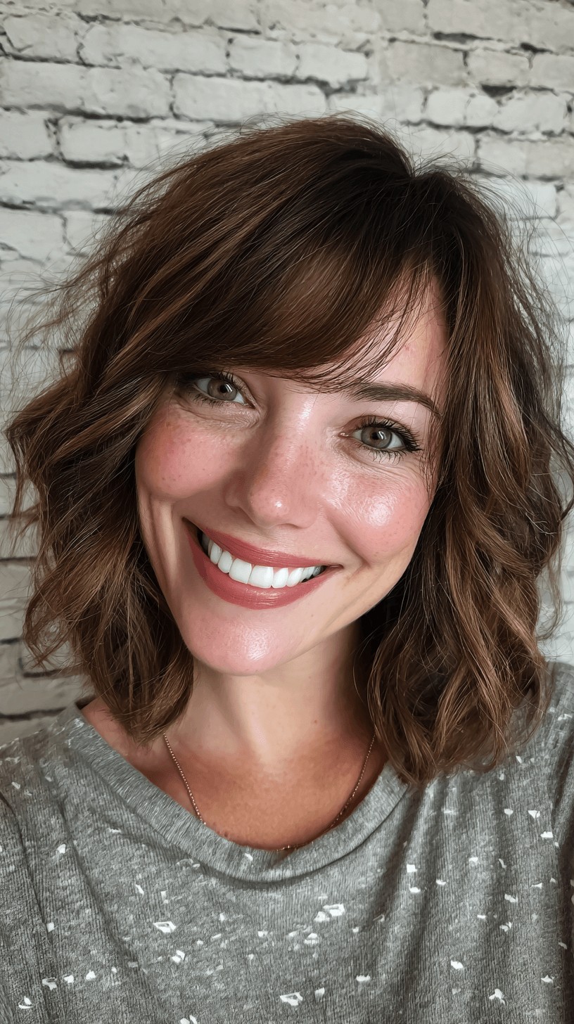 Chic Shaggy Lob with Playful Texture