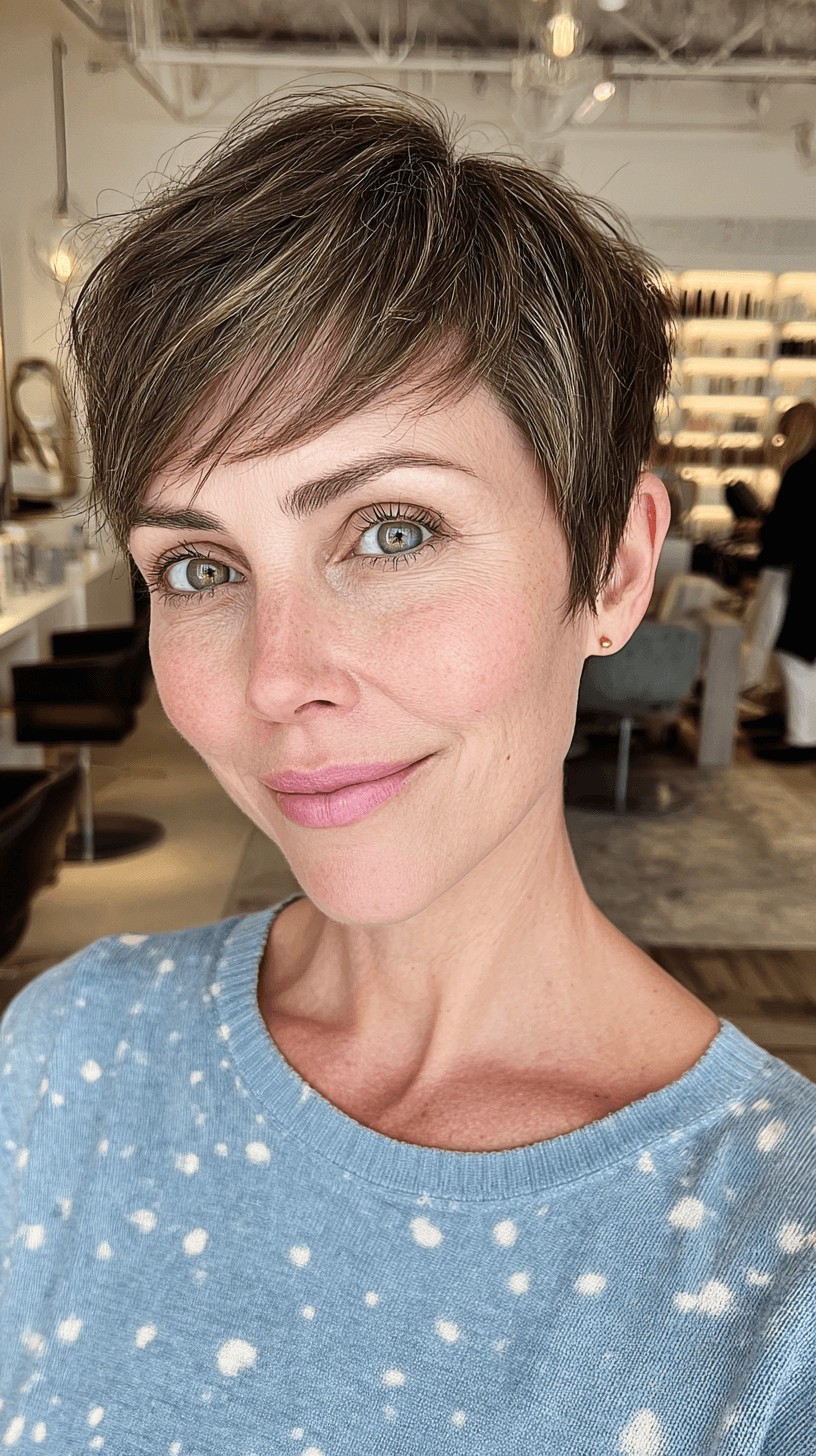 Chic Short Layered Crop with Subtle Highlights