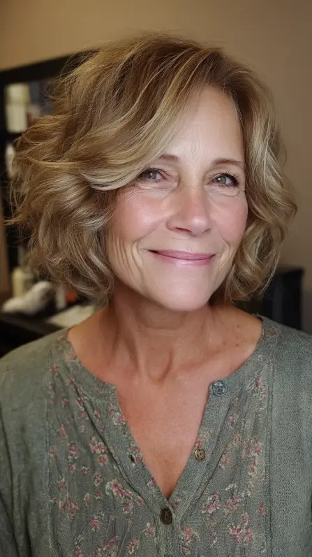 Chic Soft Curly Bob with Textured Layers