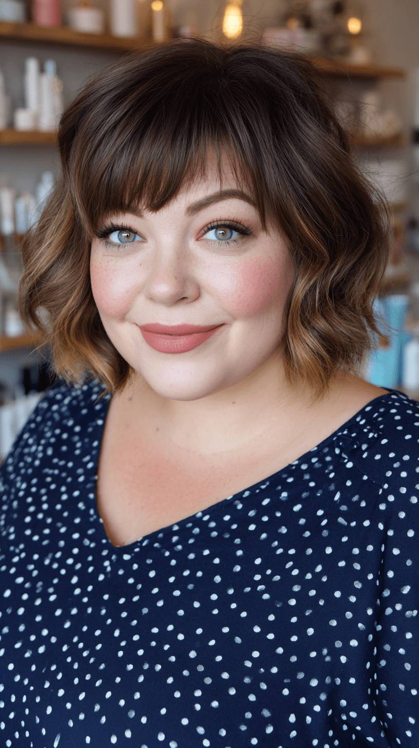 Chic Textured Bob with Playful Bangs