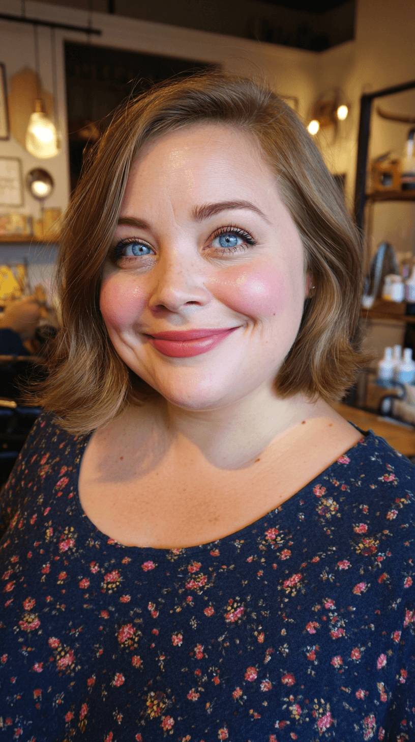 Chic Textured Bob with Soft Waves and Natural Highlights