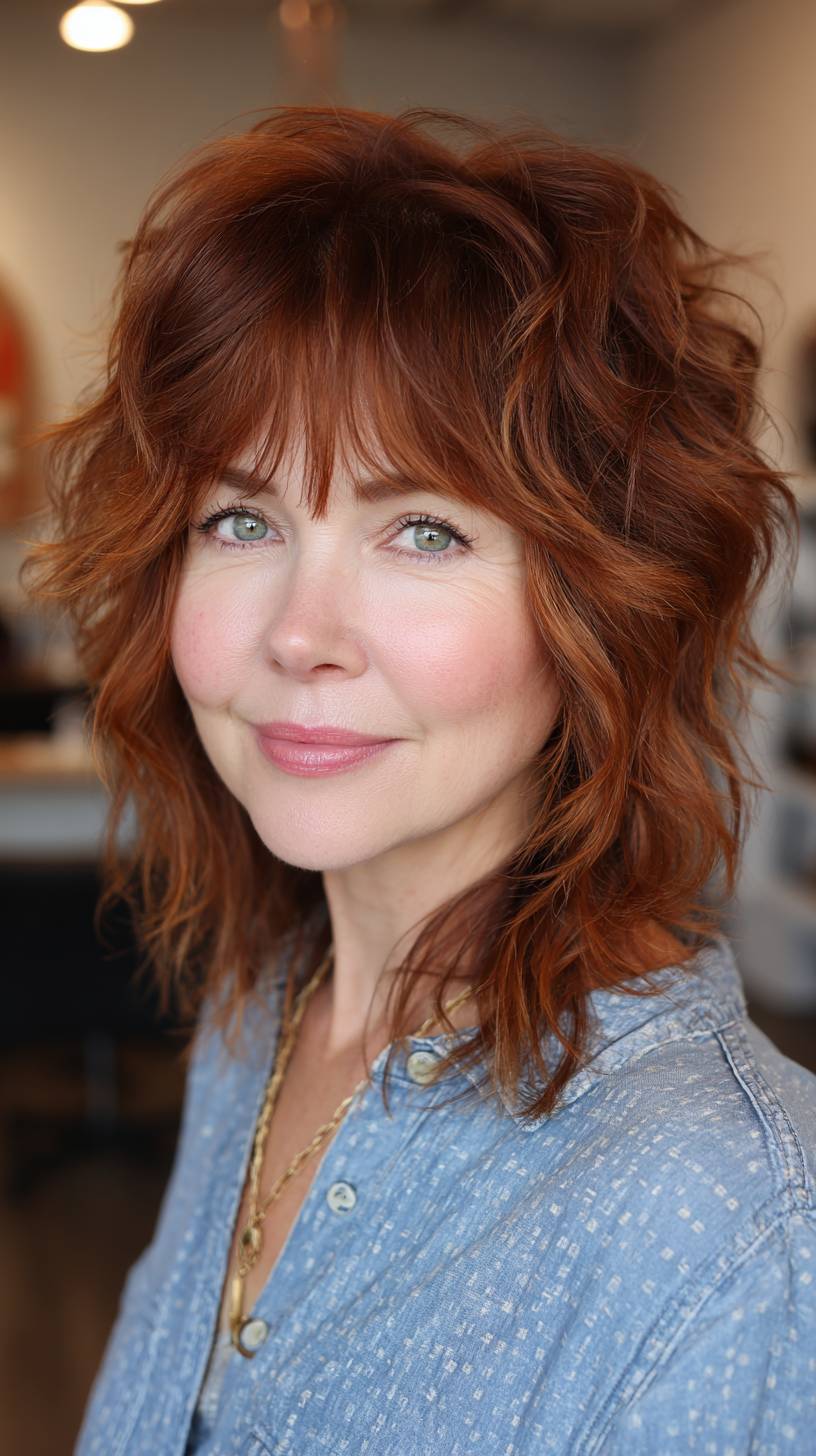 Chic Textured Mullet with Loose Beachy Waves