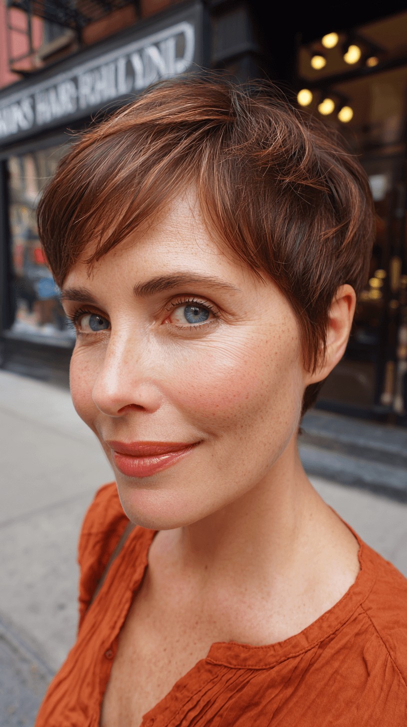 Chic Textured Short Crop with Rich Tones