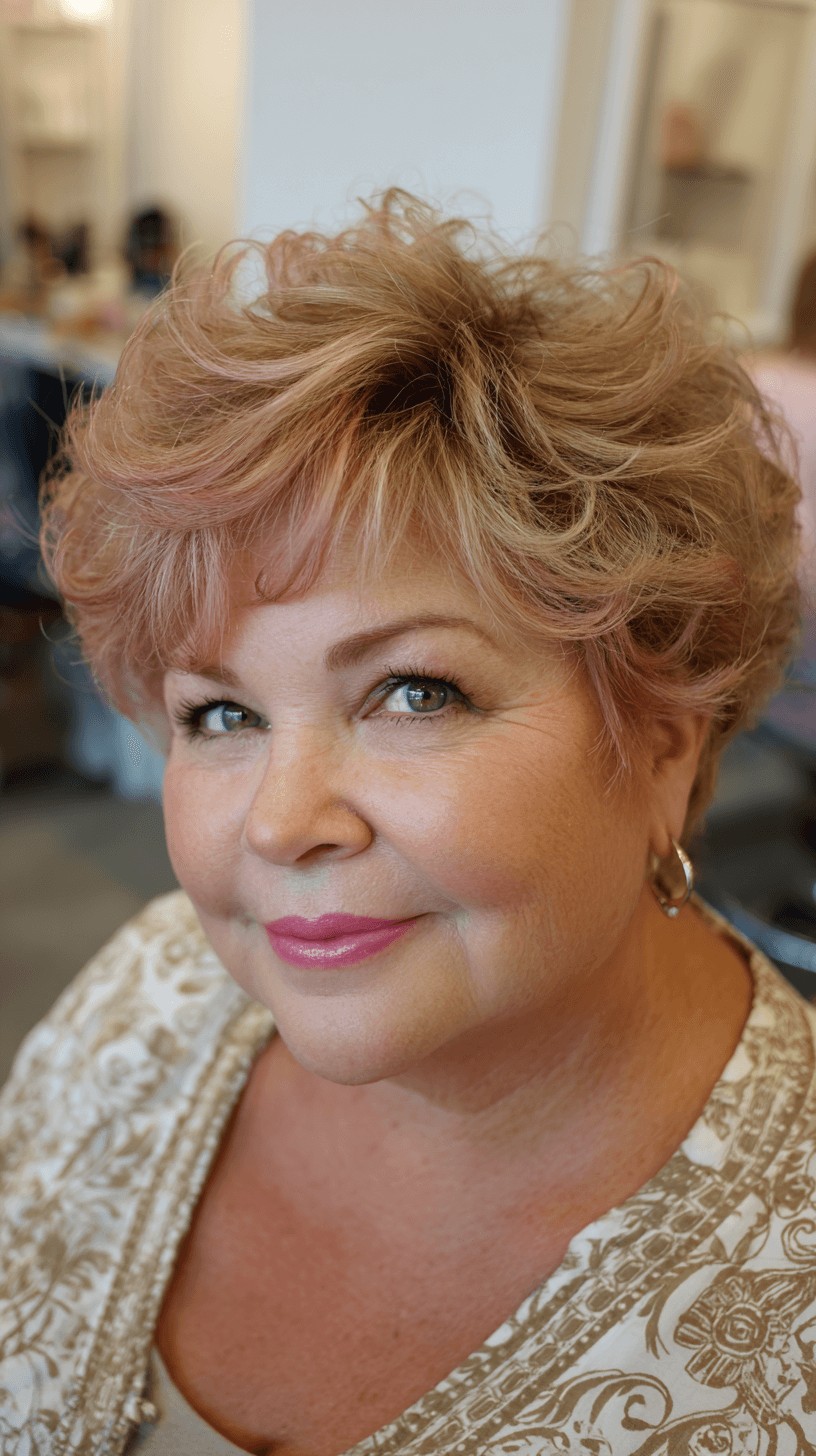 Chic Textured Short Crop with Soft Highlights