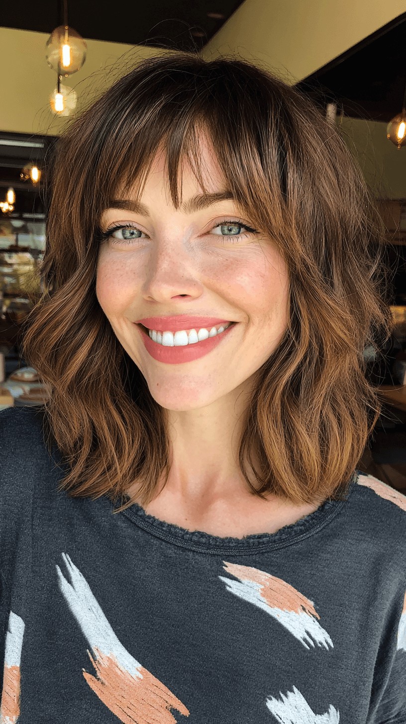 Choppy Layered Shag with Soft Bangs