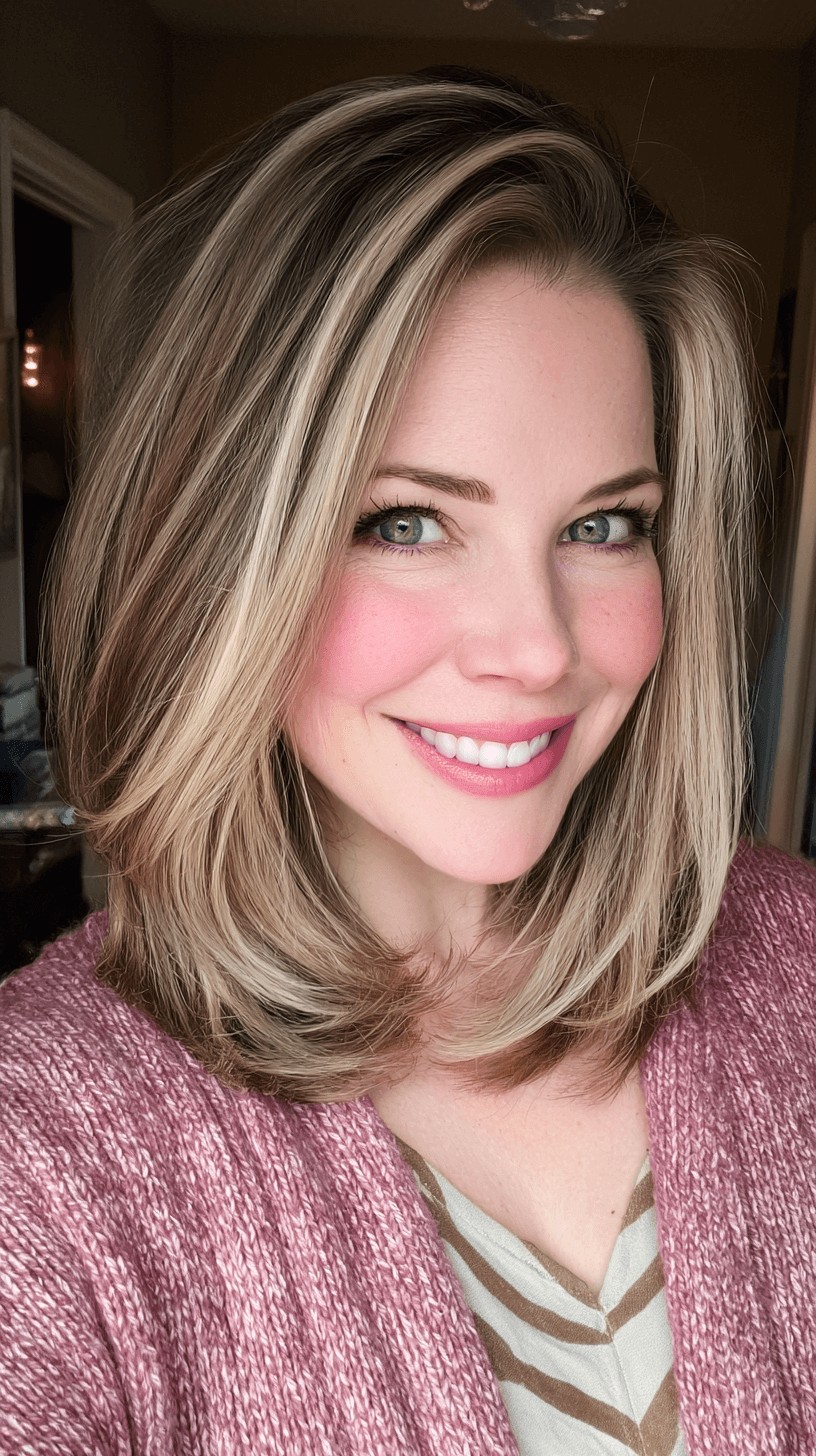 Classic Layered Dark Blonde Cut with Subtle Face-Framing Highlights