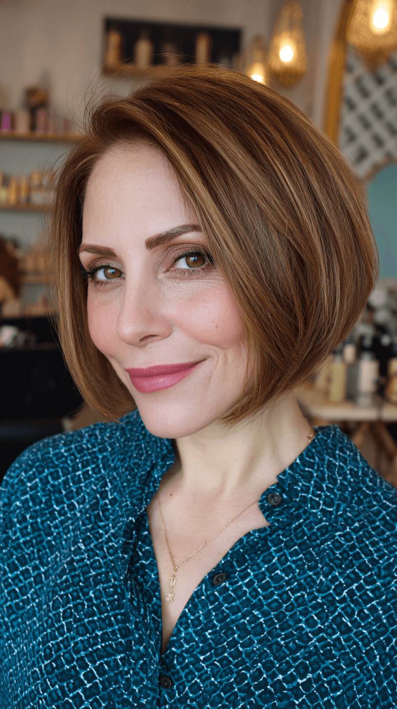 Classic Rounded Bob with Subtle Warm Tones