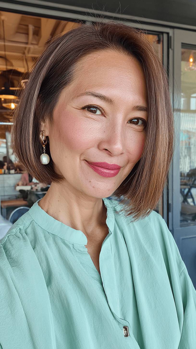 Contemporary Textured Bob with Subtle Side-Swept Layers