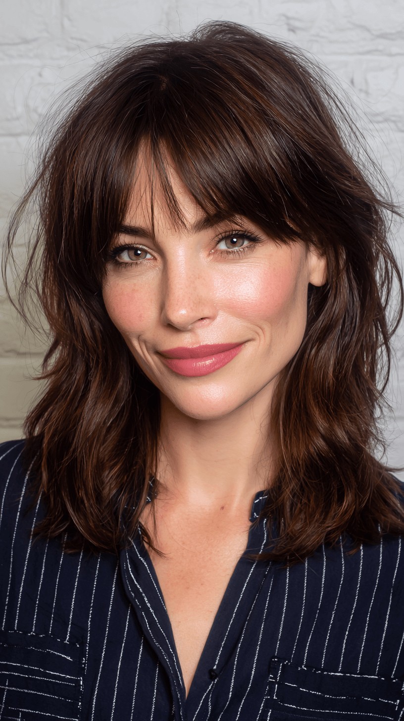 Dynamic Textured Shag with Subtle Bangs