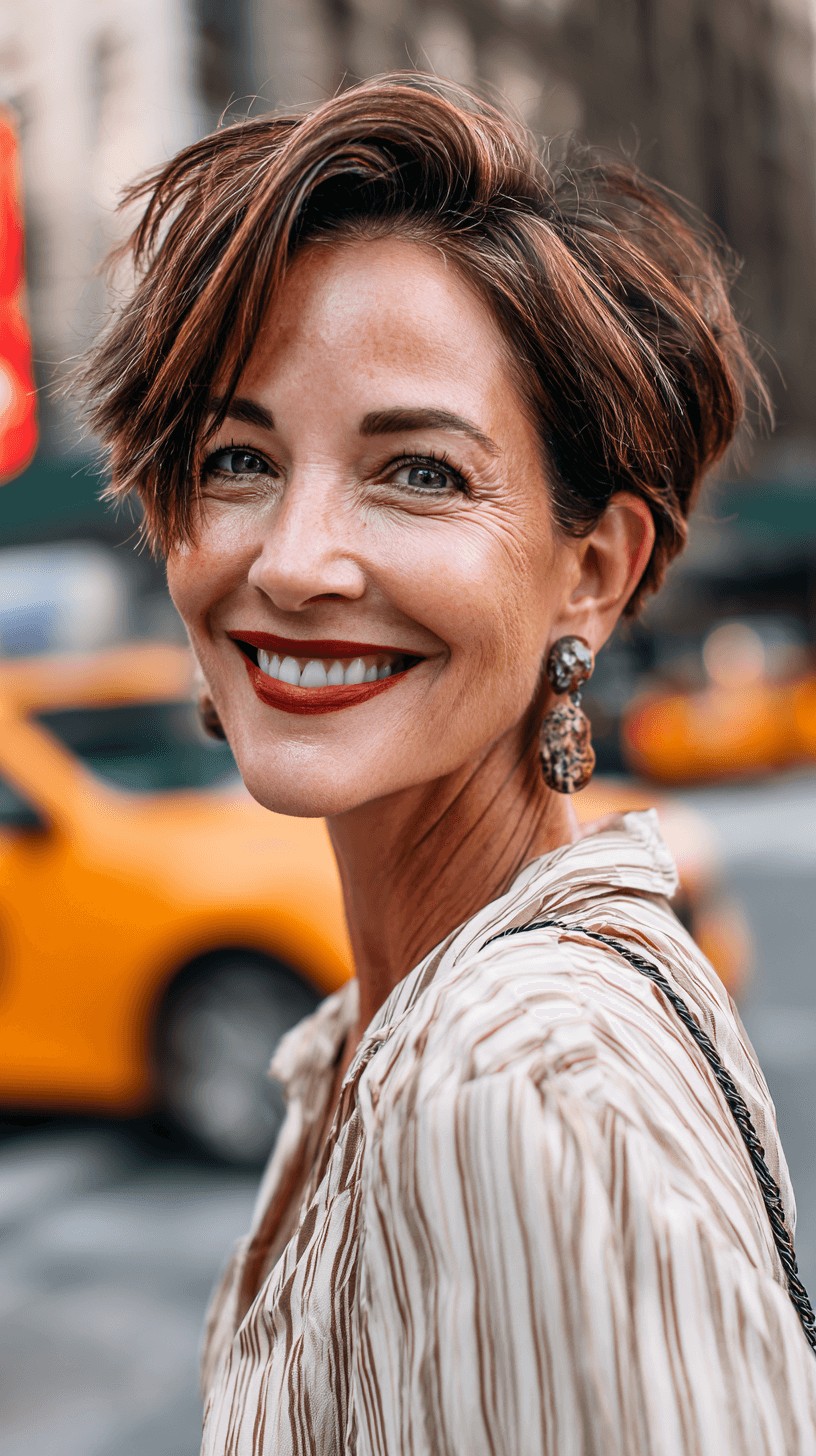 Dynamic Textured Short Cut with Subtle Highlights