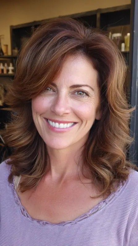 Effortlessly Voluminous Layered Cut with Soft Curls