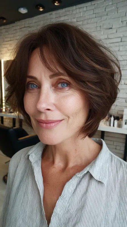 Elegant Feathered Bob with Soft Movement