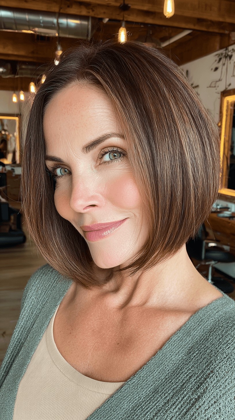 Elegant Glossy Straight Bob with Subtle Layering