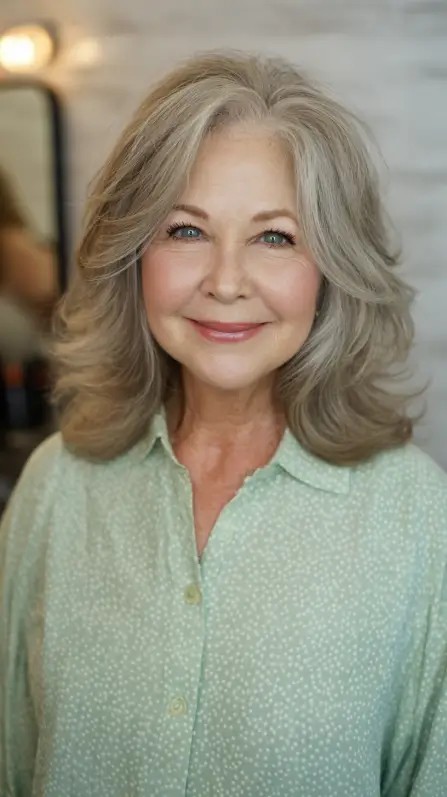 Elegant Soft Layered Cut with Face-Framing Volume