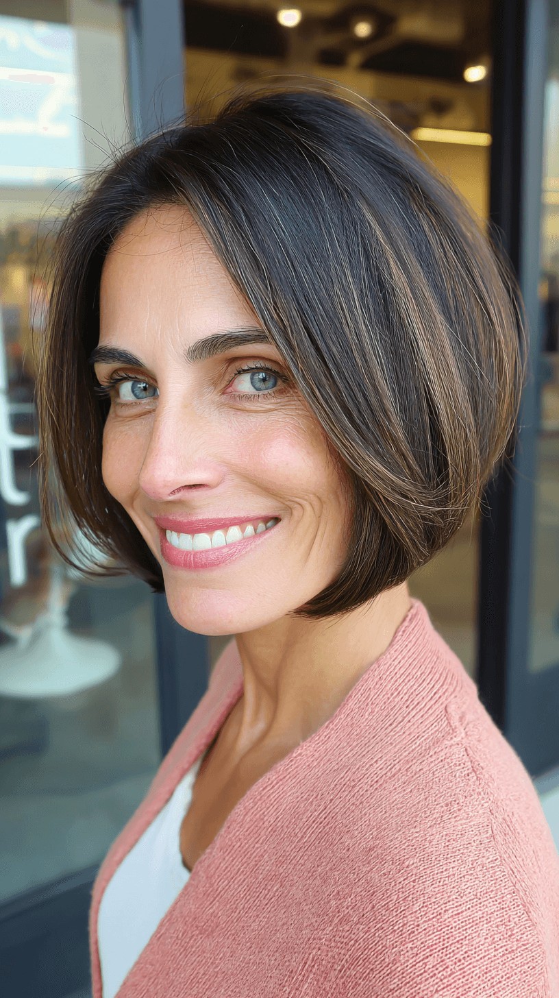 Elegant Textured Bob with Subtle Highlights