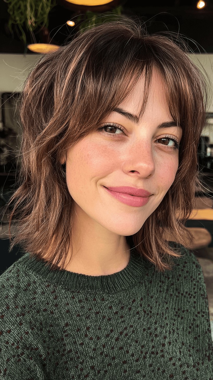 Fresh Textured Shag with Wispy Bangs