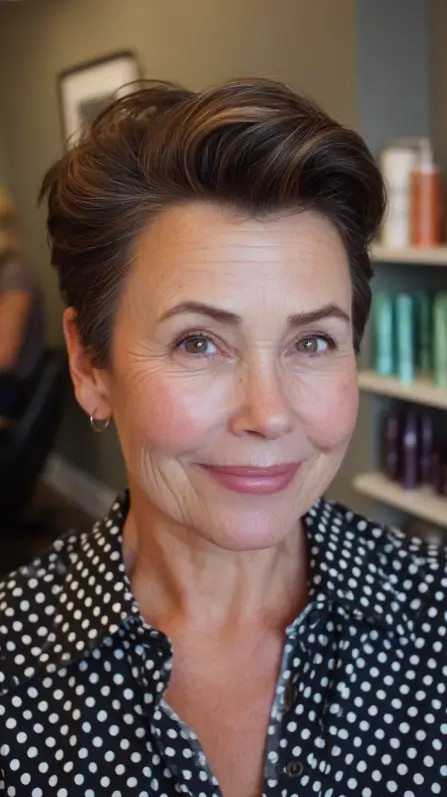 Modern Pompadour Pixie with Soft Volume