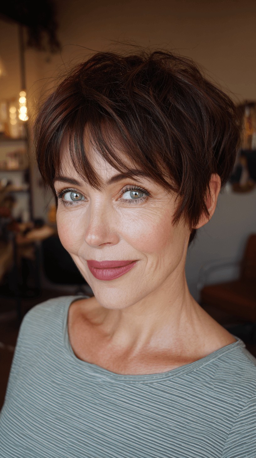 Modern Textured Crop with Wispy Bangs