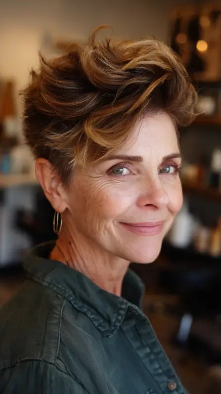 Modern Textured Pixie with Playful Volume