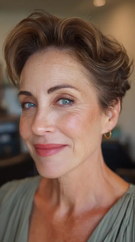 Modern Textured Pompadour Pixie with Soft Volume