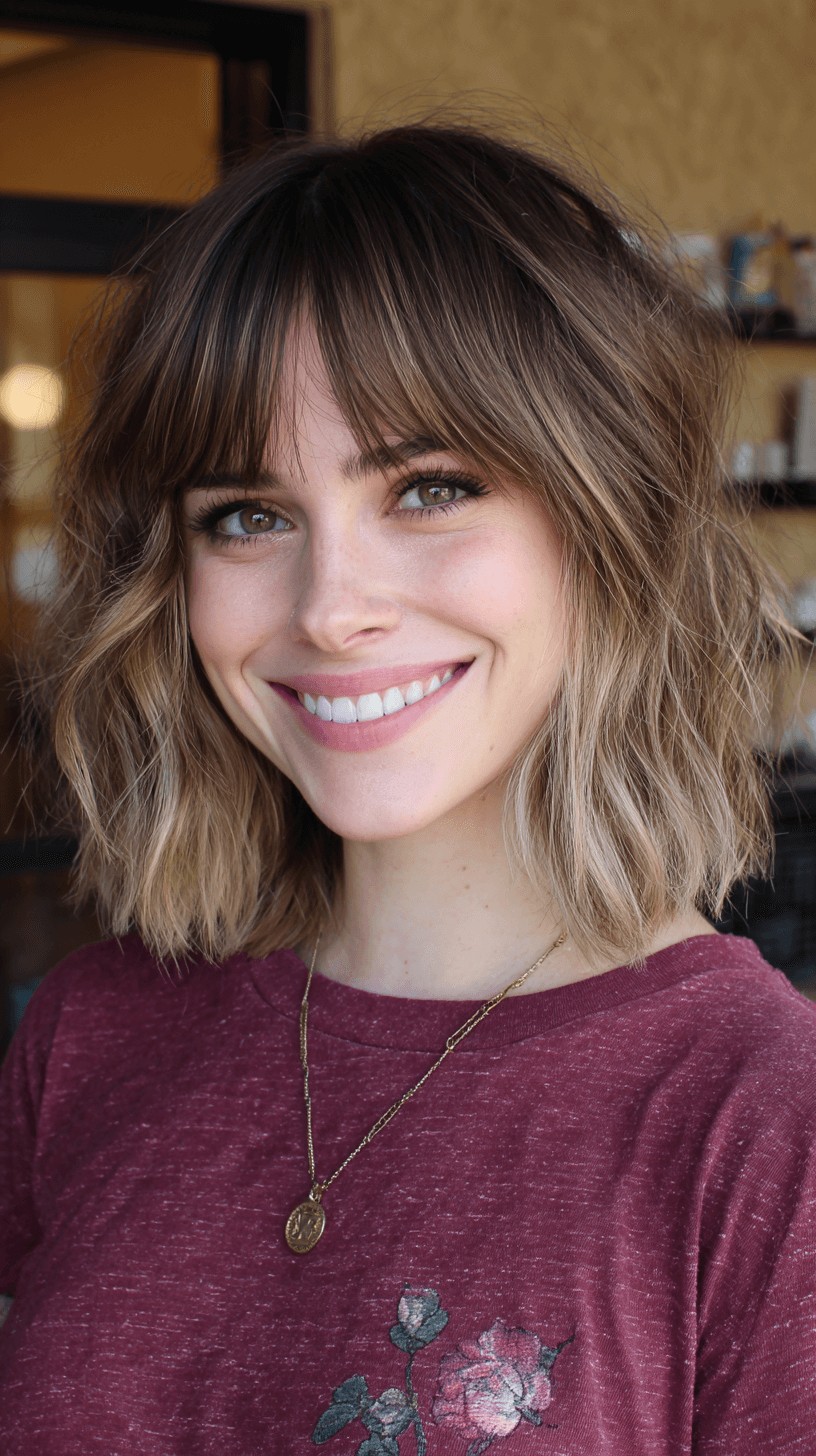 Modern Textured Shag with Soft Bangs
