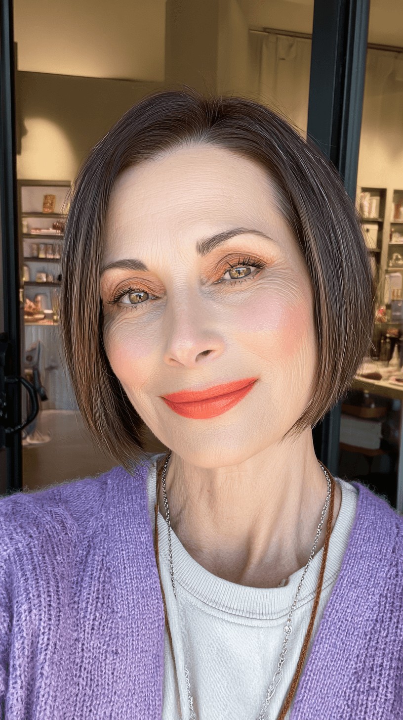 Polished A-Line Bob with Subtle Highlights