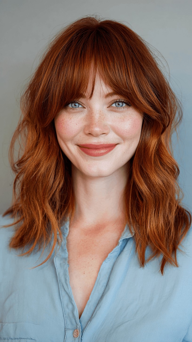 Radiant Shaggy Cut with Face-Framing Bangs