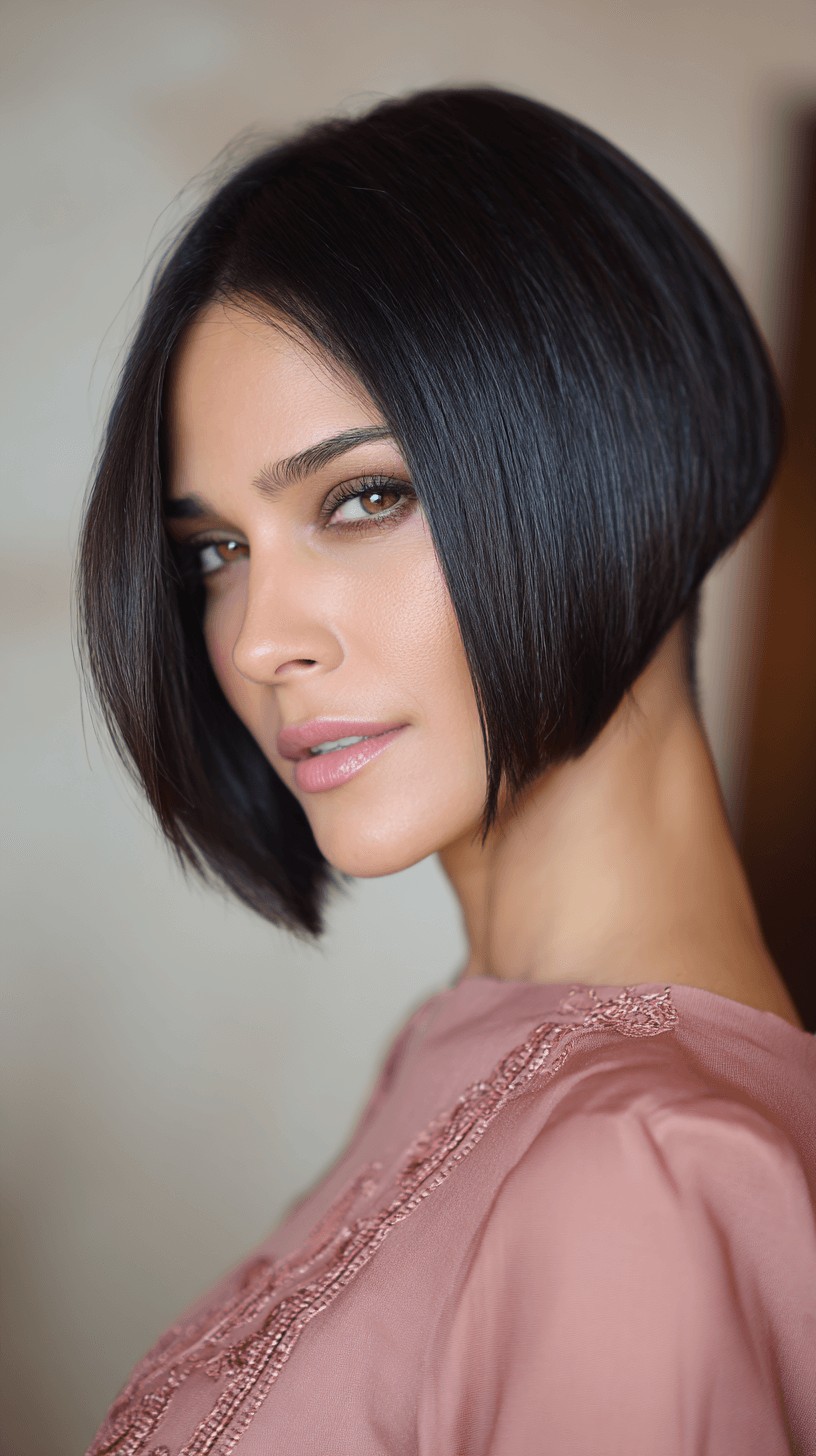 Sleek Angular Bob with Glossy Finish