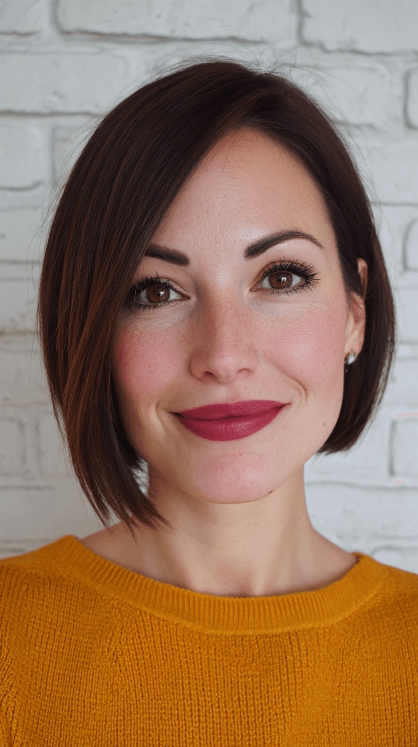 Sleek Asymmetrical Bob with Subtle Layers