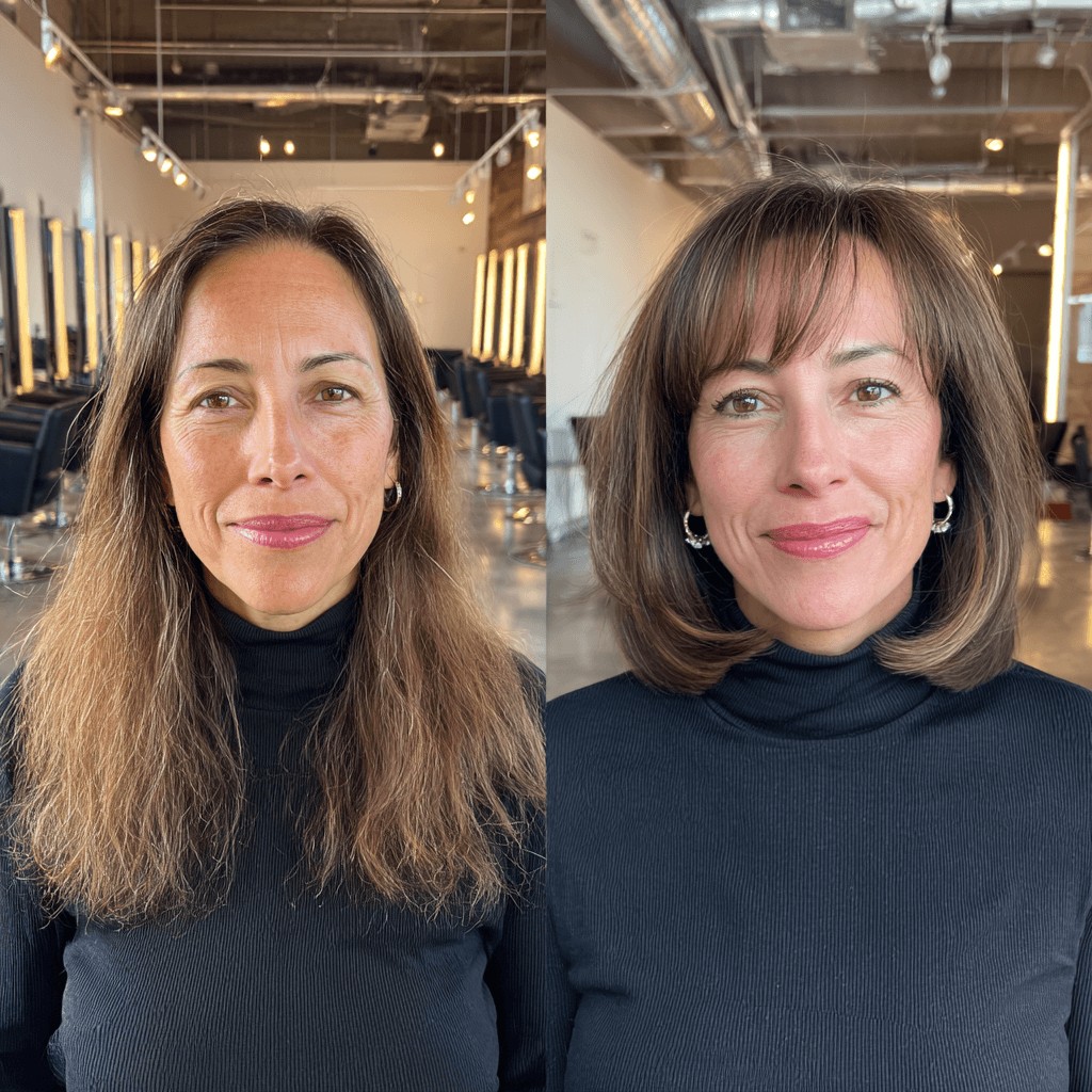 Sleek Blunt Cut with Soft Face-Framing Layers