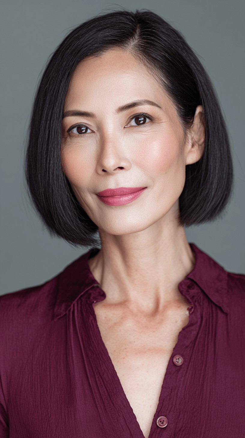 Sleek Mid-Length Straight Cut with Subtle Edges