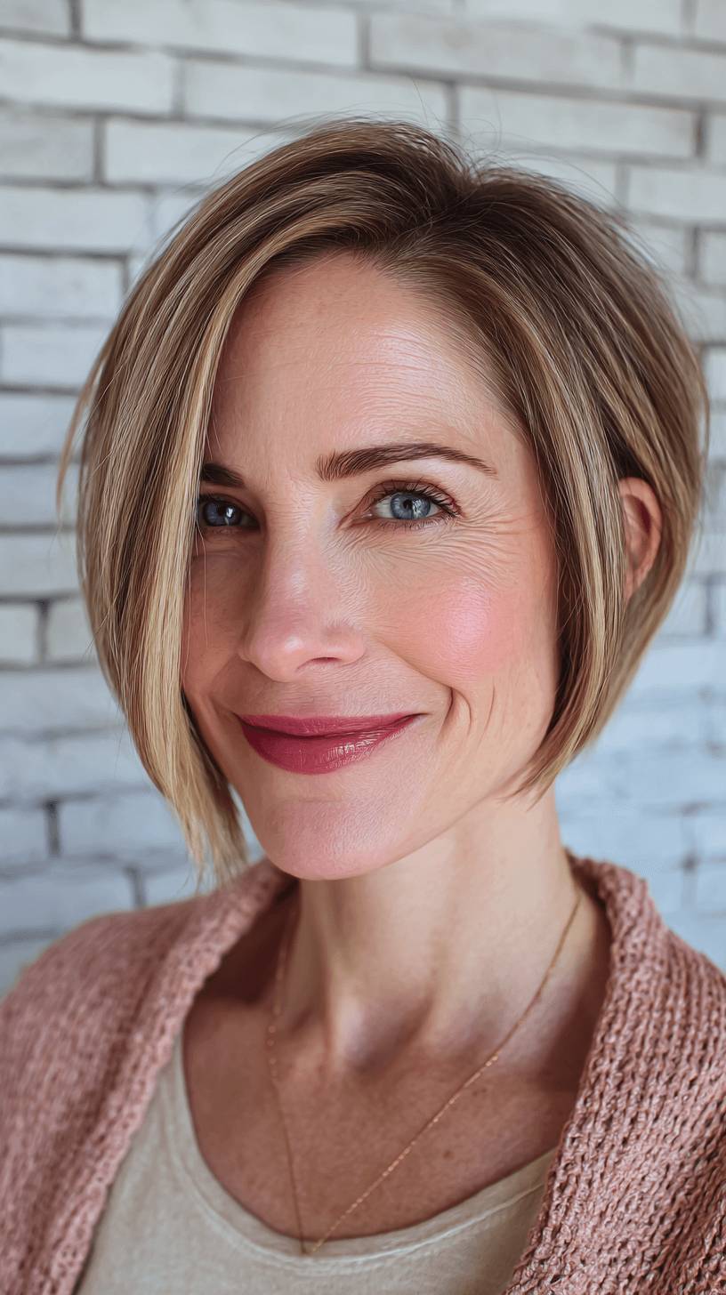Softly Layered Bob with Gentle Face-Framing Strands