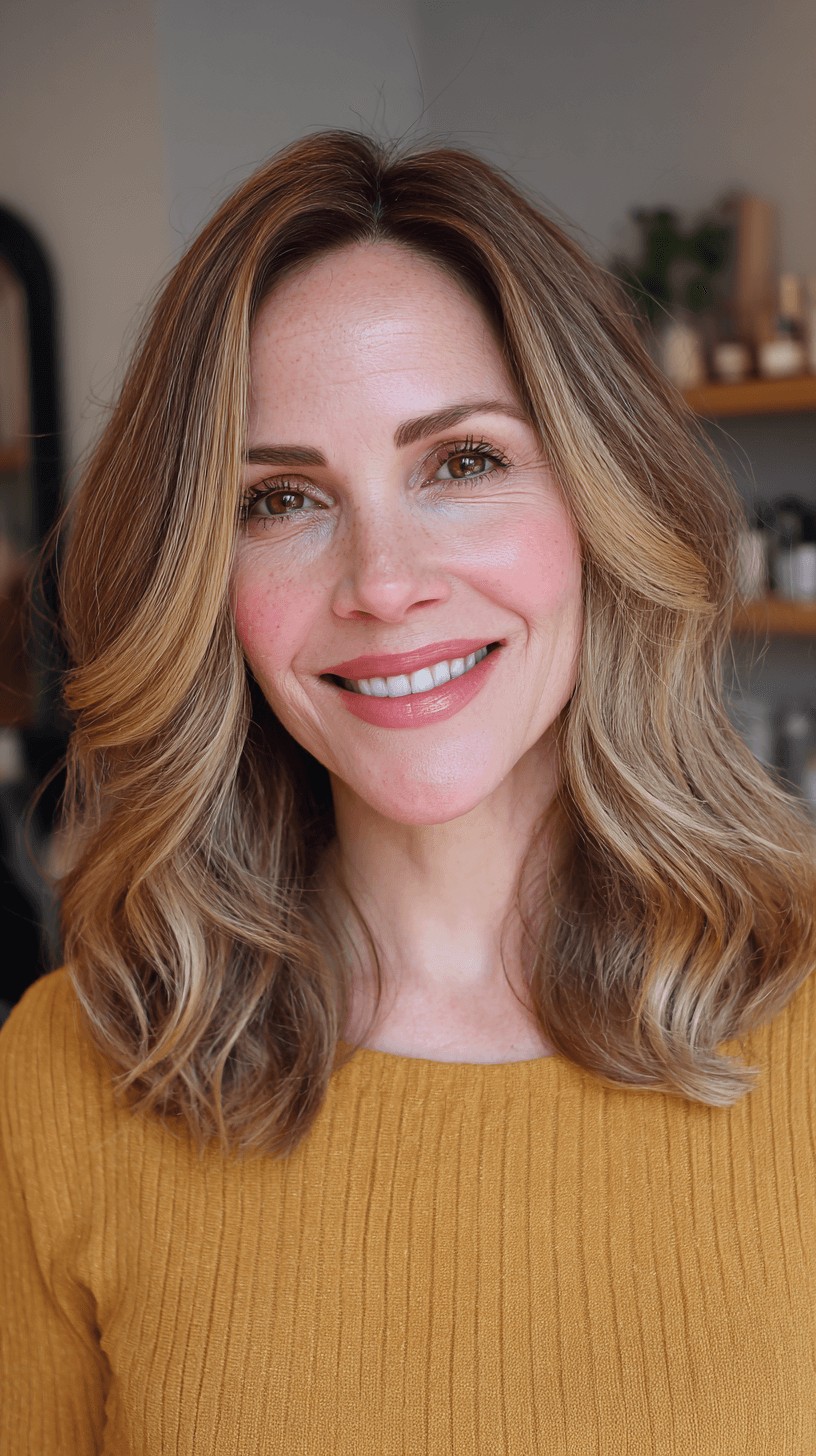Softly Layered Dark Blonde Waves