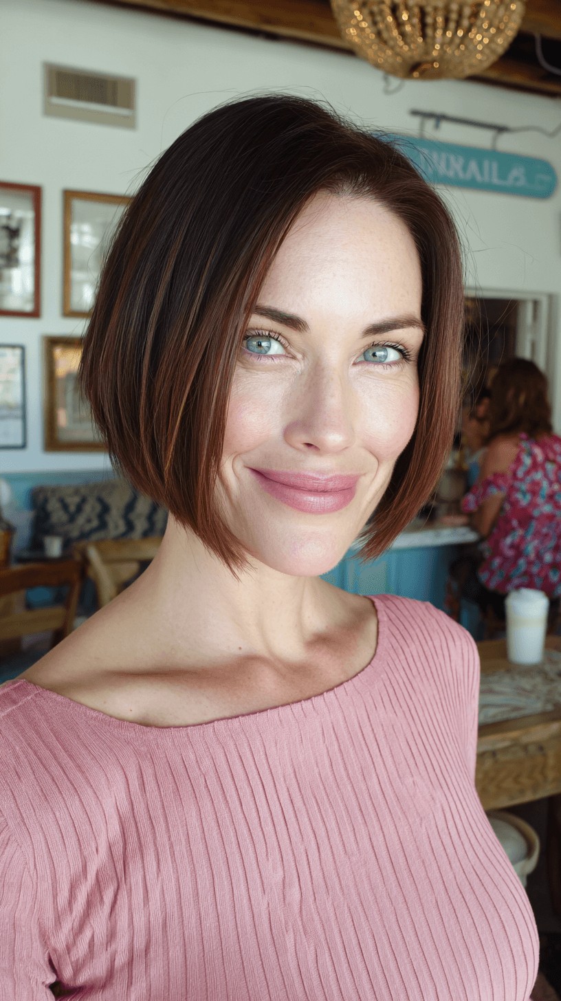 Stylish A-Line Bob with Subtle Warm Undertones